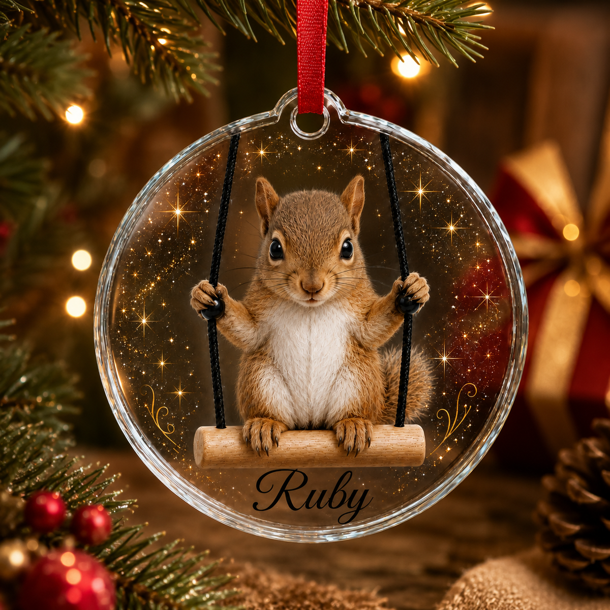 Animal Glass Ornament Squirrel