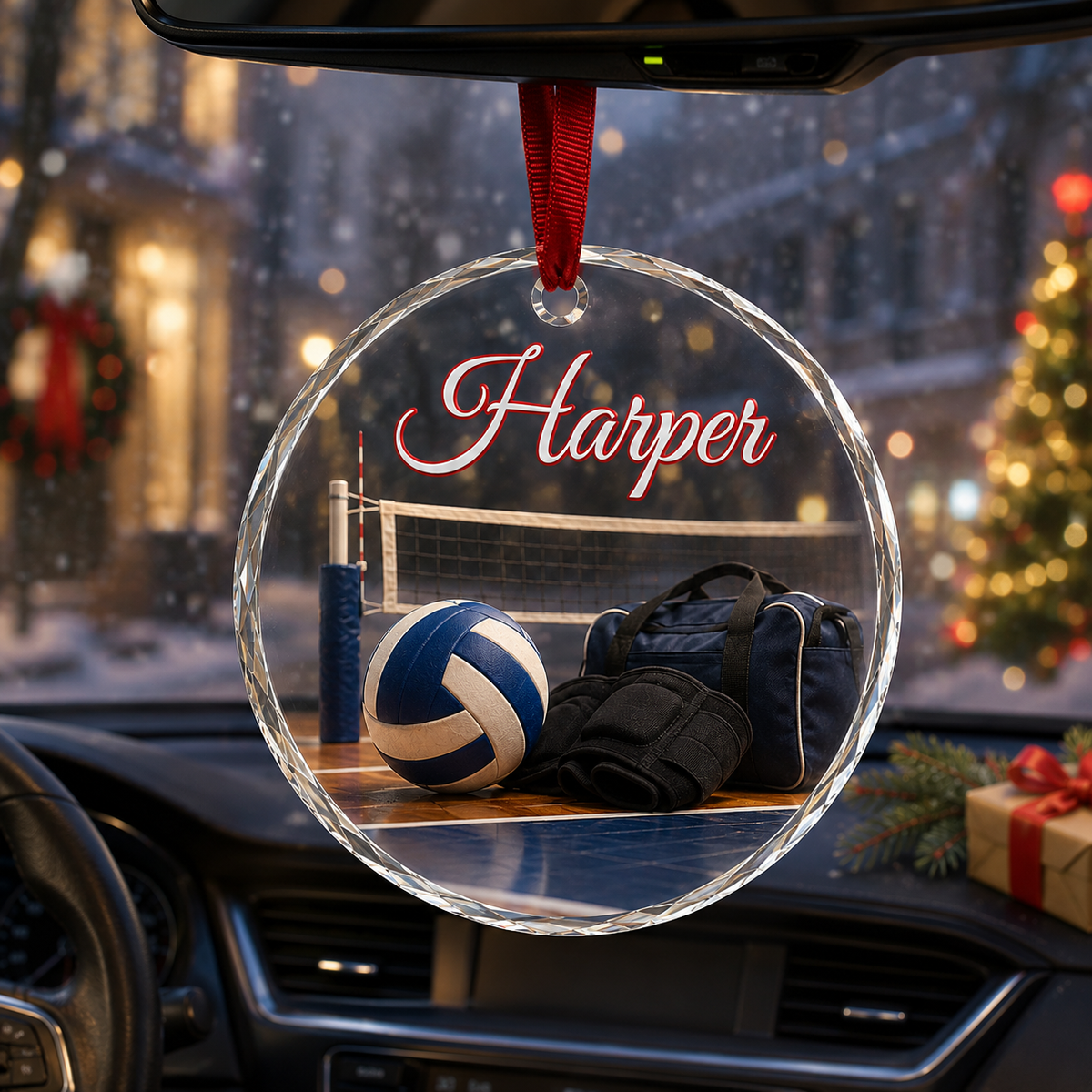 Sports Glass Ornament Volleyball
