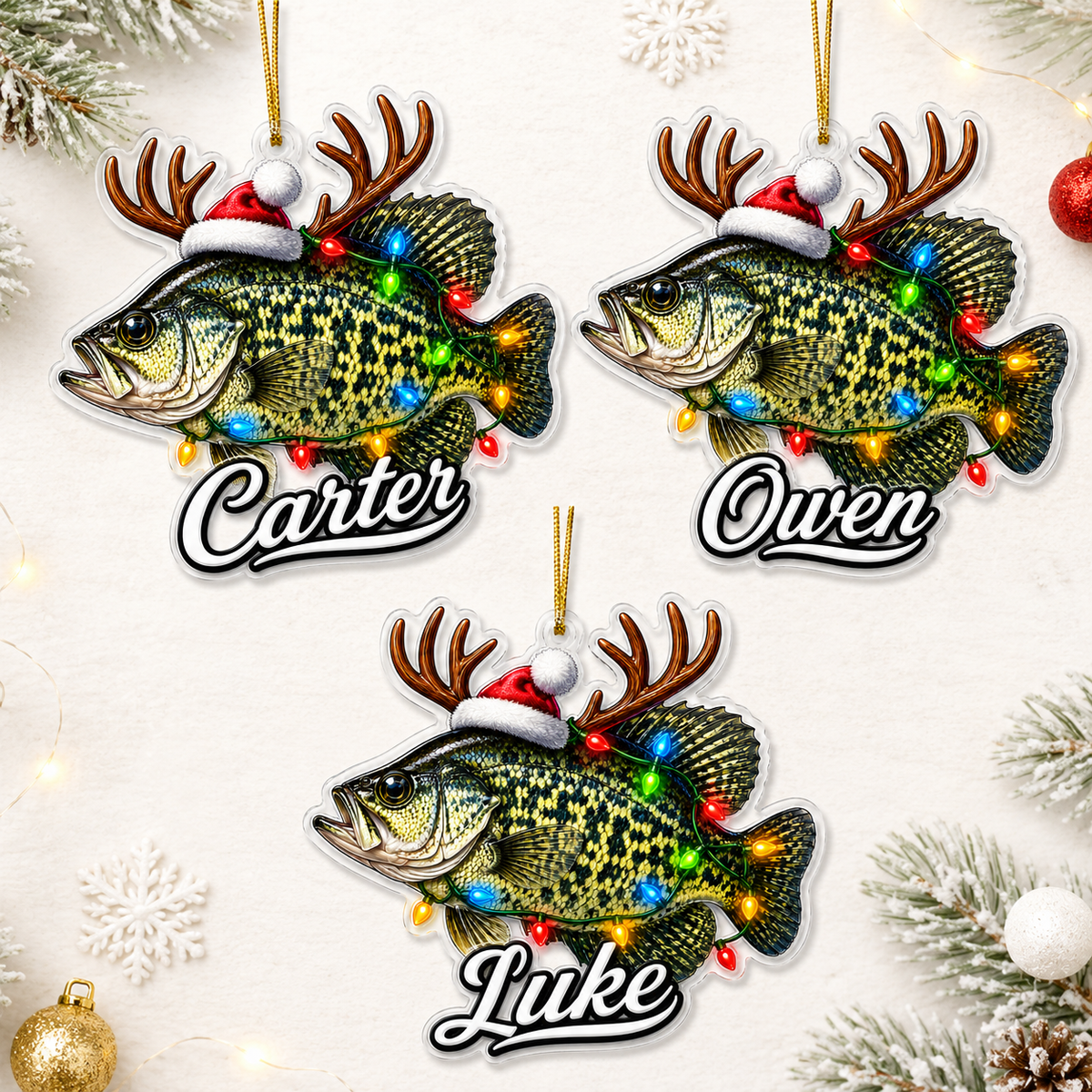 Fishing Christmas Lights Crappie Acrylic