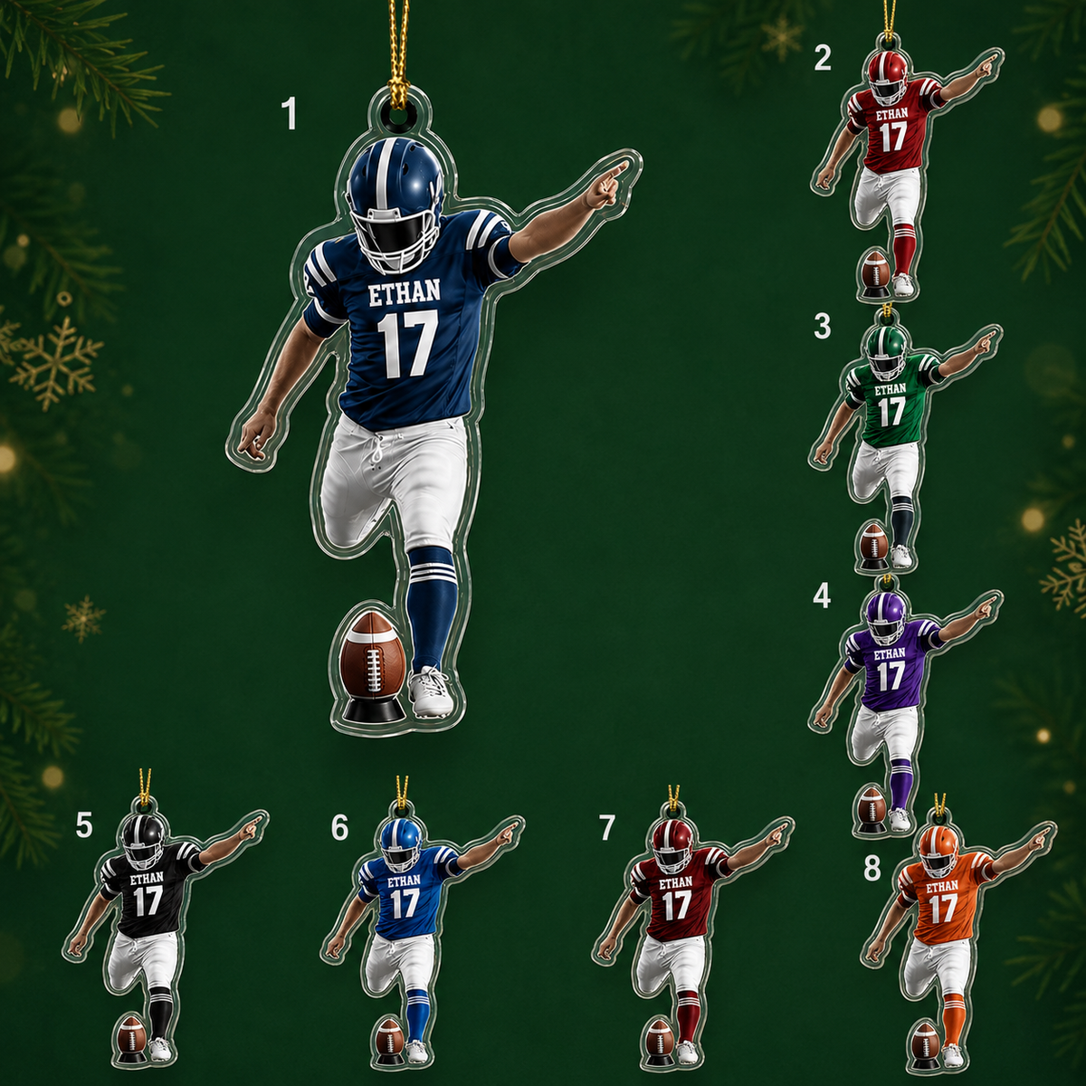 American Football Custome Name Acrylic Style 10