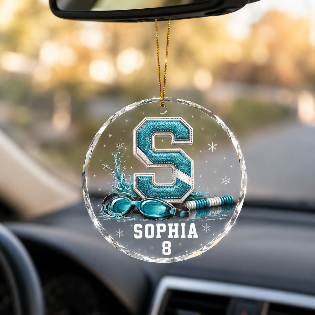 Sport Glass Alphabet Name Swimming