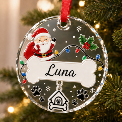 Custom Name  Dog Santa