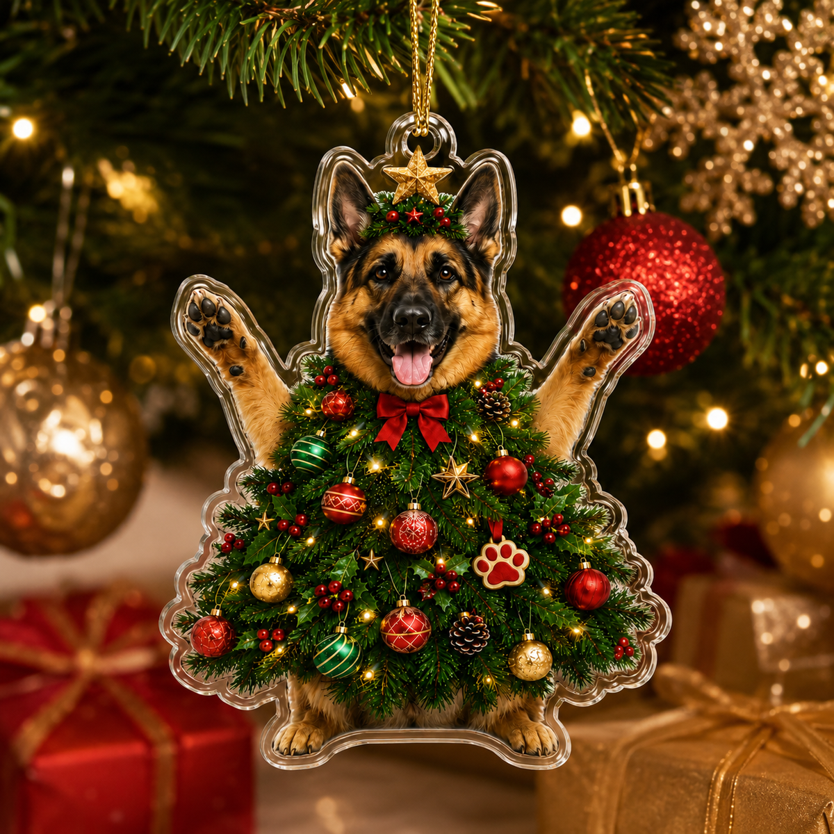 Dog Santa Tree German Shepherd