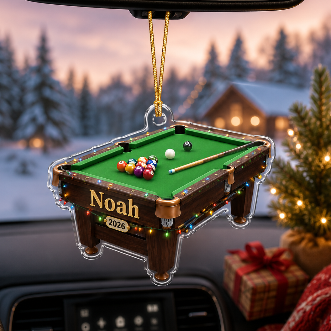 Custom Name Billiards Festive Cue Table Acrylic