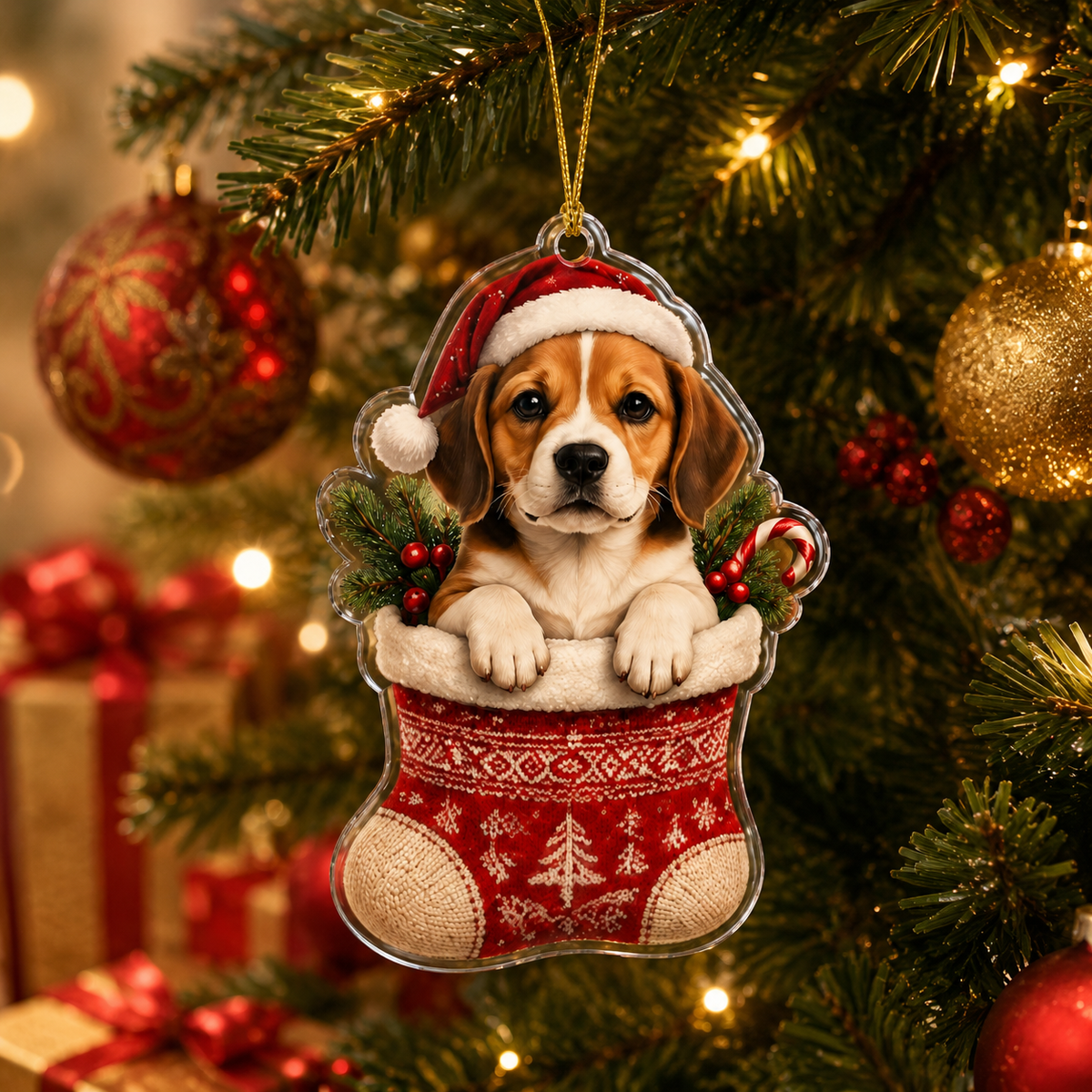 Dog Christmas Socks Beagle