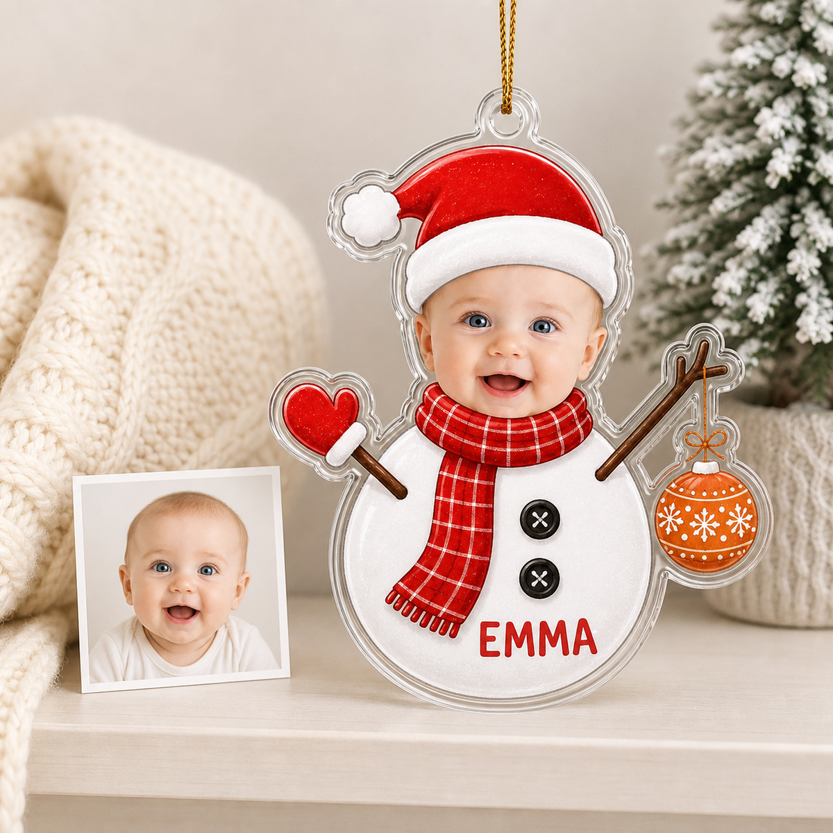 Custom Photo Baby Snowman