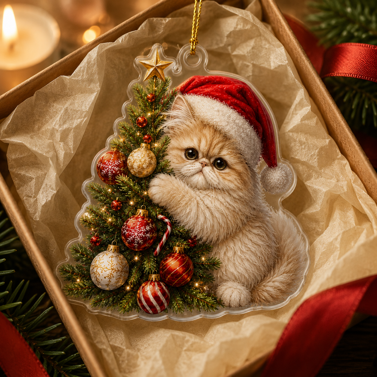 Cat With Christmas Tree Persian