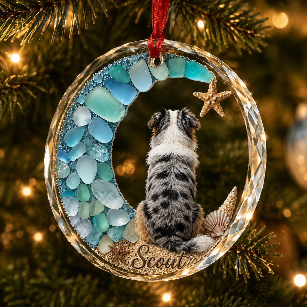Custom Dog Seashell Australian Shepherd