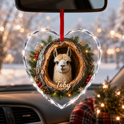 Animal Glass Ornament Tree Hollow Liama
