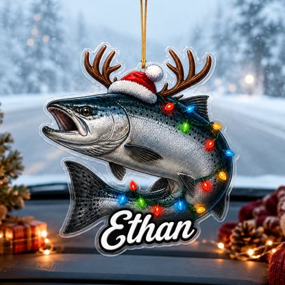 Fishing Christmas Lights Atlantic Salmon Acrylic