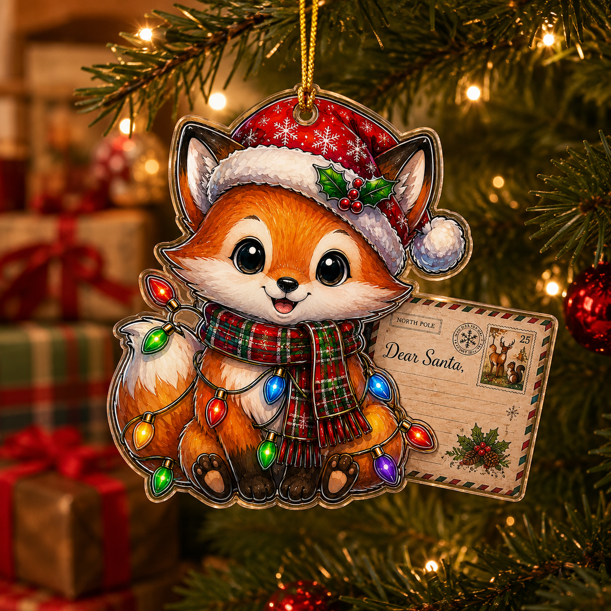 Animal With Christmas Led Fox