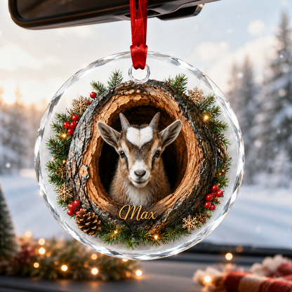 Animal Glass Ornament Tree Hollow Goat