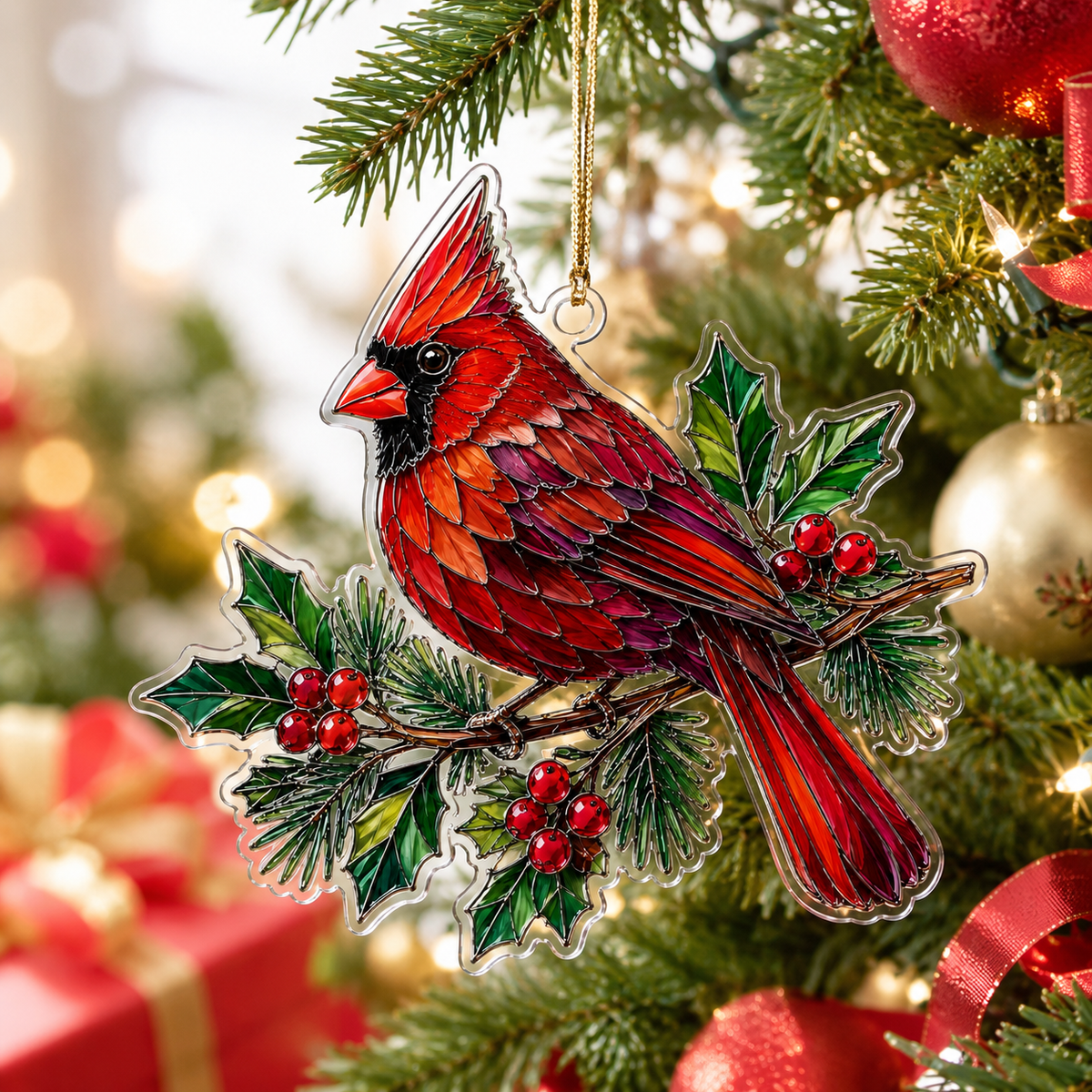 Bird With Flower Cardinal