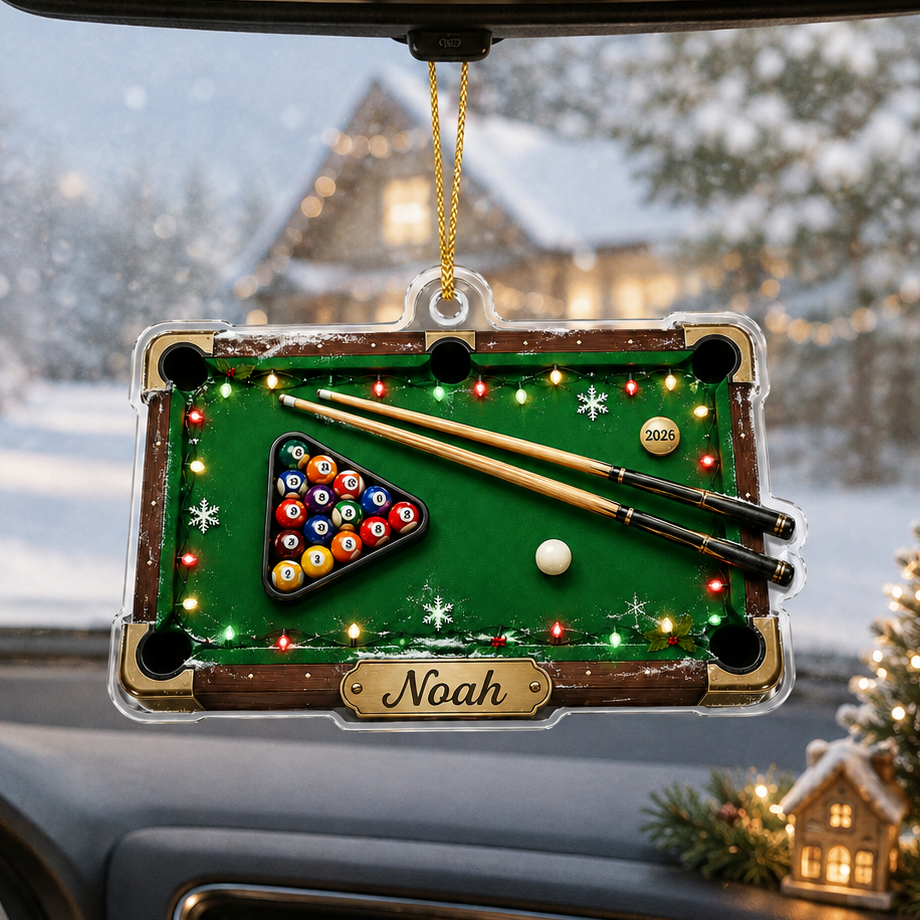Custom Name Billiards Christmas Table Acrylic