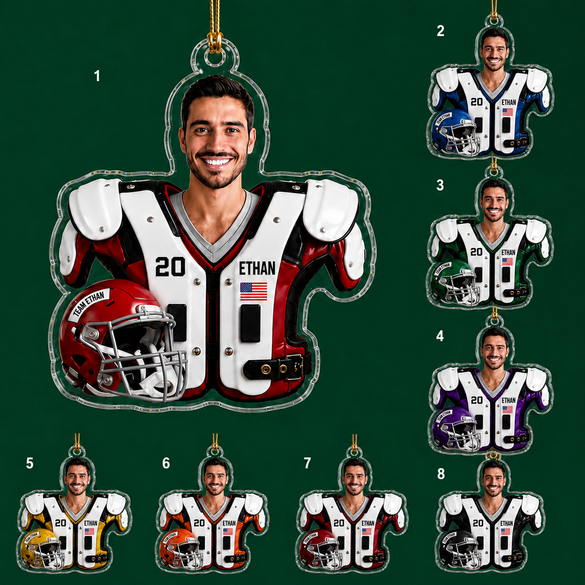 American Football Custome Name Acrylic Style 3