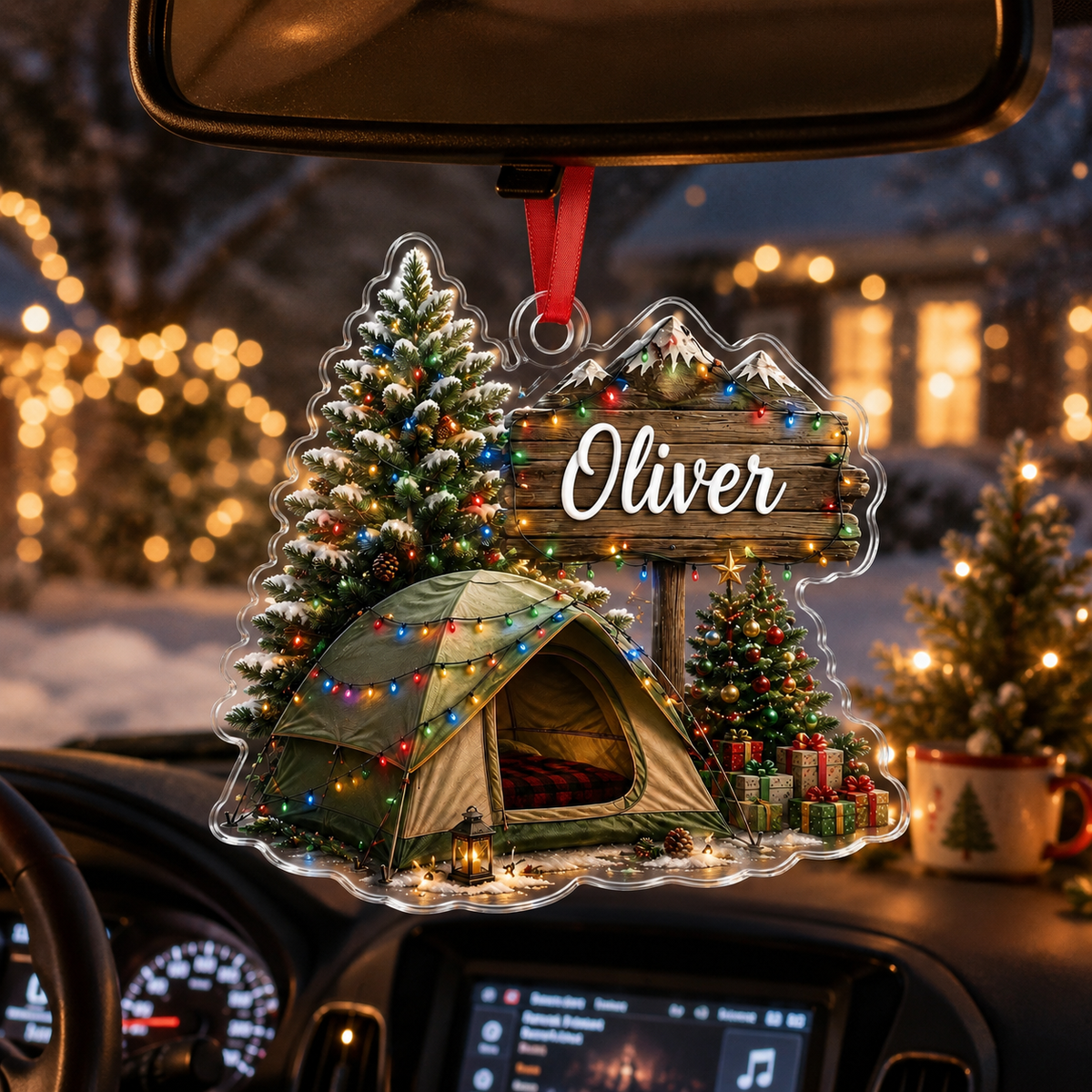 Camping Personalize Acrylic Christmas Camping
