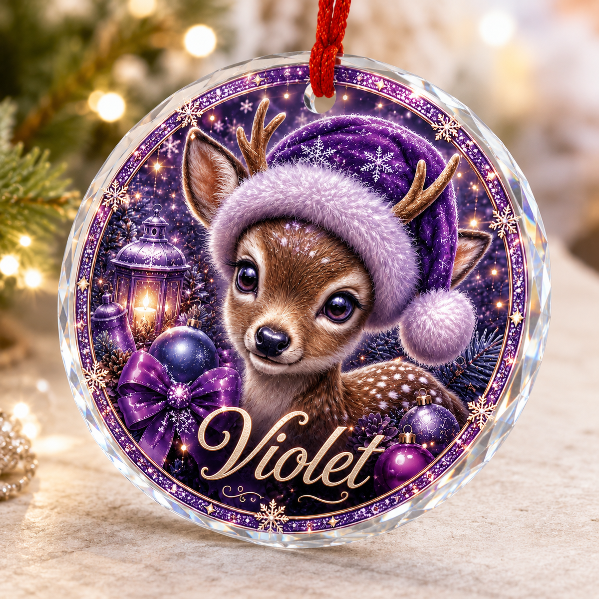 Purple Animal At Christmas Deer