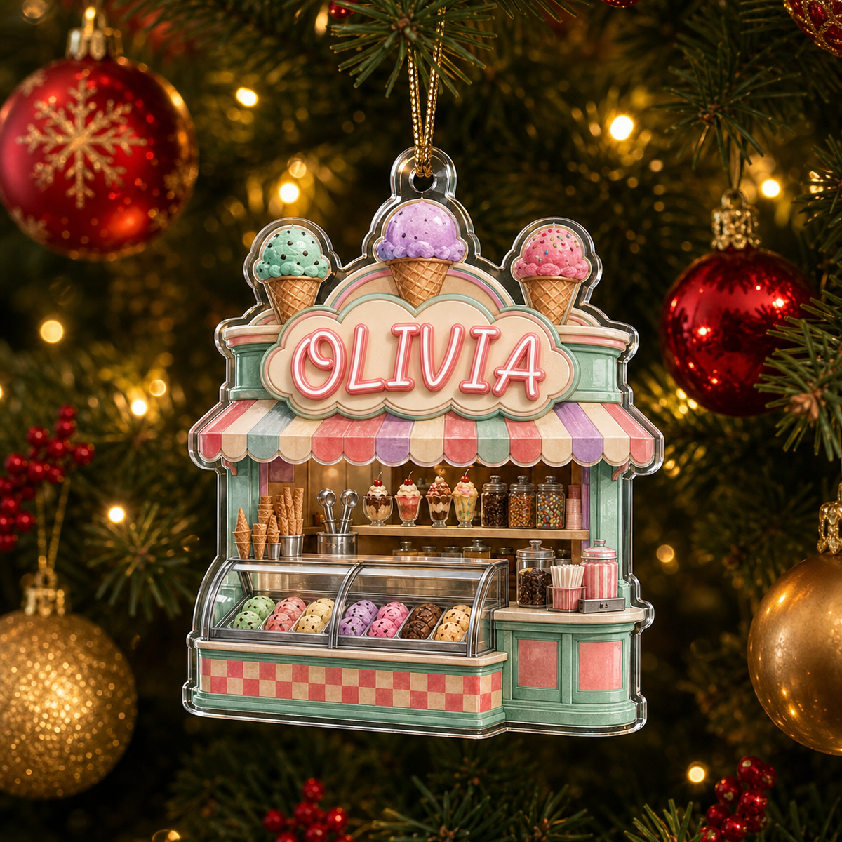Food Lover Ice Cream Shop Ornament