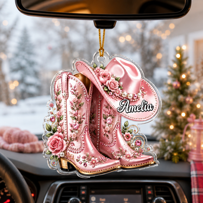 Personalized Boost Floral Cowgirl Acrylic