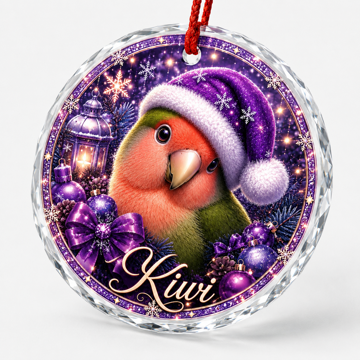 Purple Bird At Christmas Lovebird