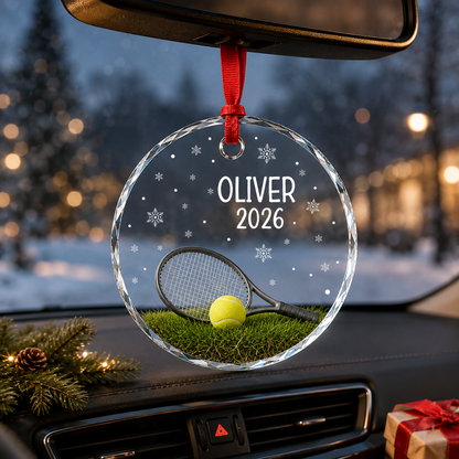 Sport Glass Ornament Tennis Court