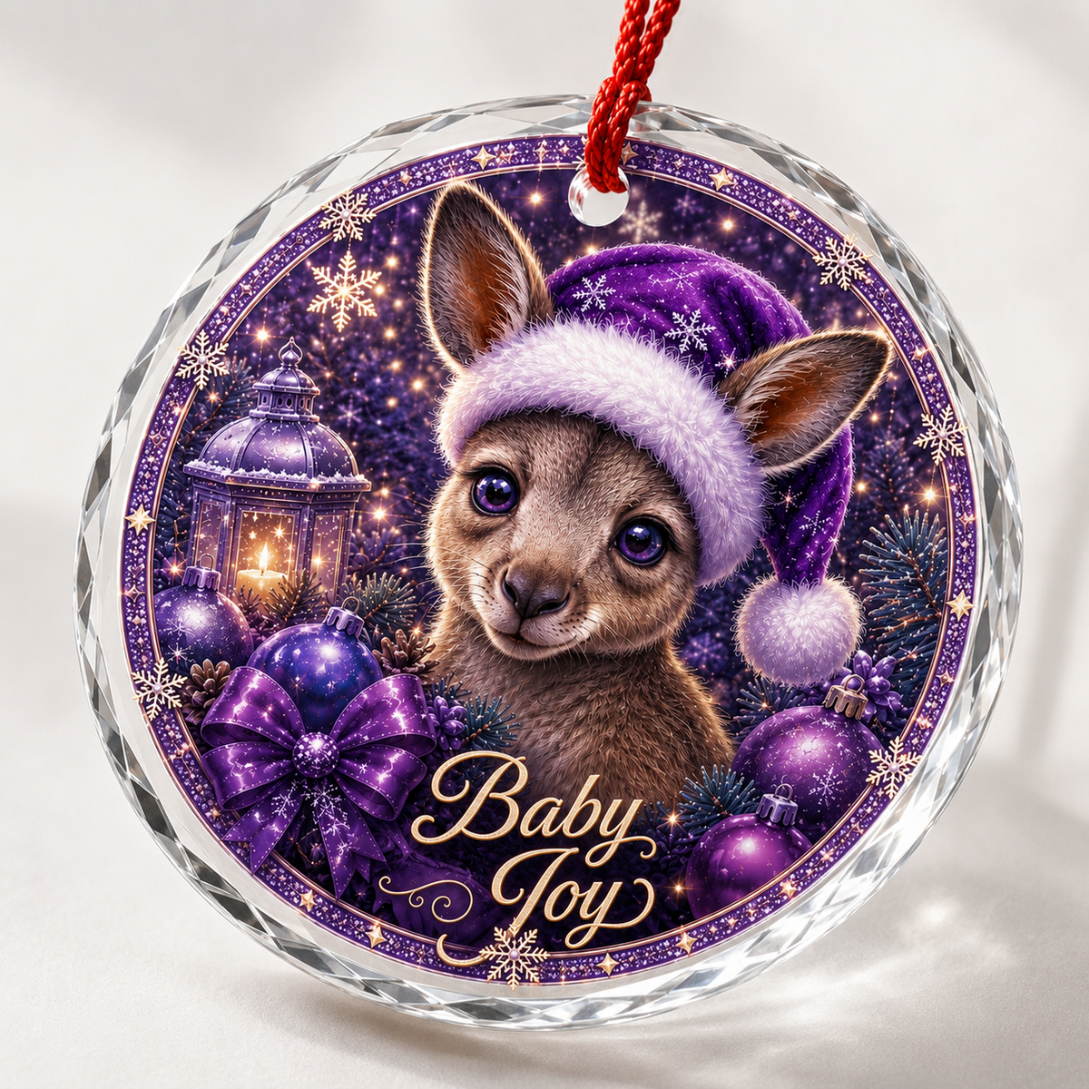 Purple Animal At Christmas Kangaroo
