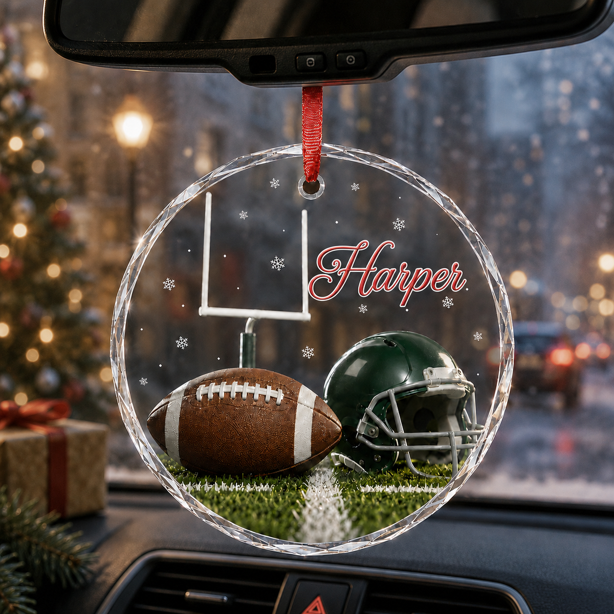Sports Glass Ornament American Football