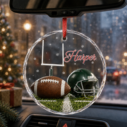 Sports Glass Ornament American Football