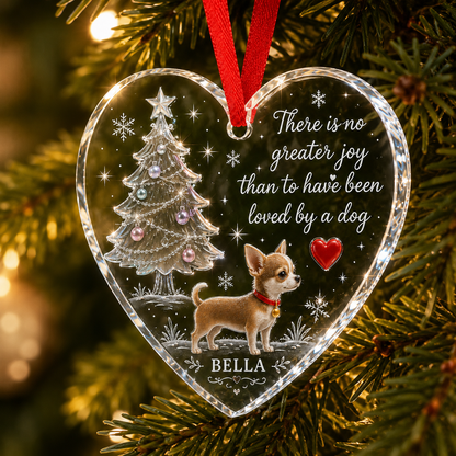 Christmas Glass Dog Chihuahua