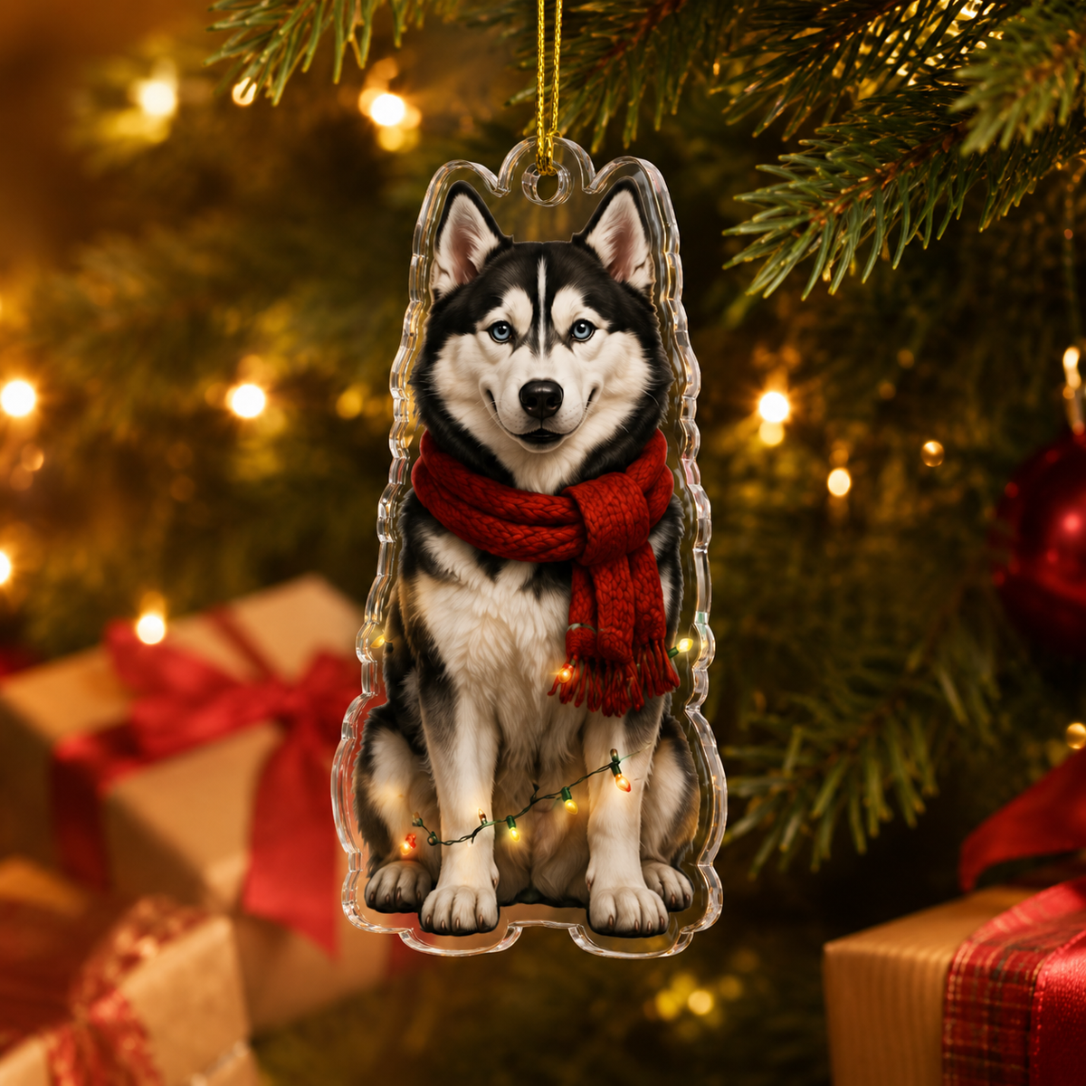 Dog Christmas Ledlight Husky Siberian