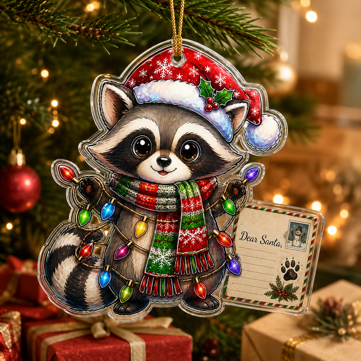 Animal With Christmas Led Raccoon