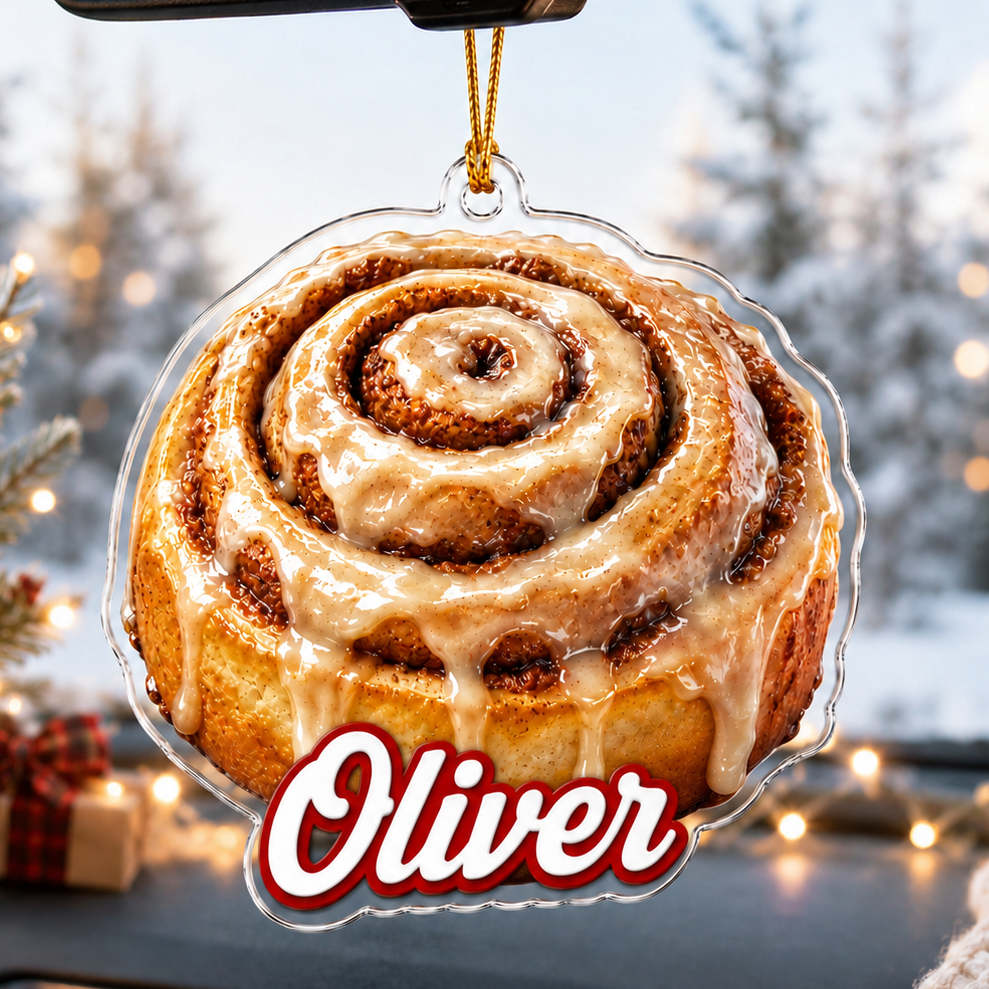 Breakfast Custom Name Cinamon Roll Acrylic