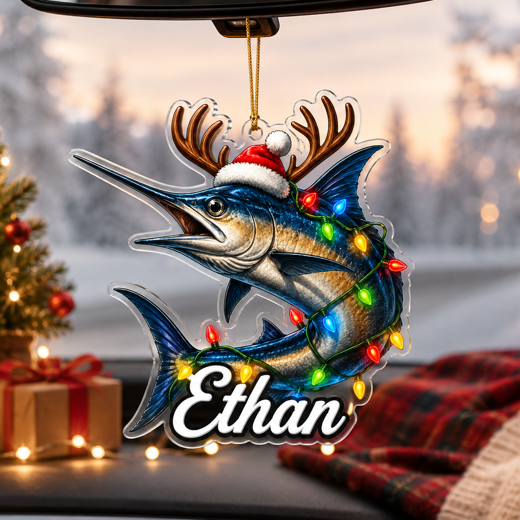 Fishing Christmas Lights Swordfish Acrylic