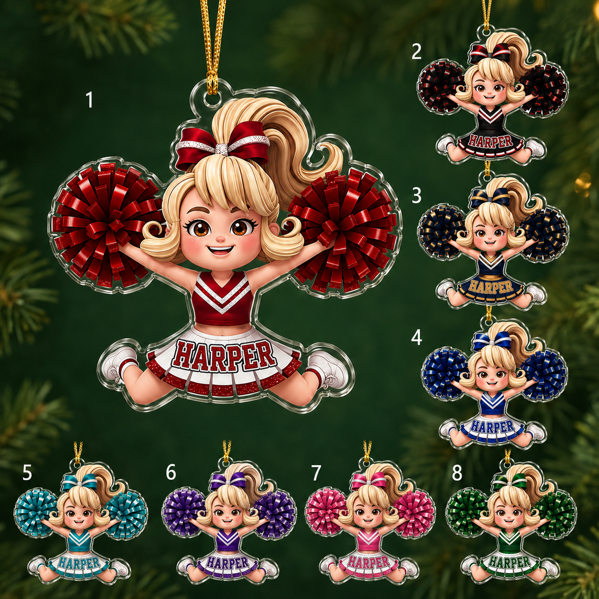 Cheerleading Color Acrylic Style 13