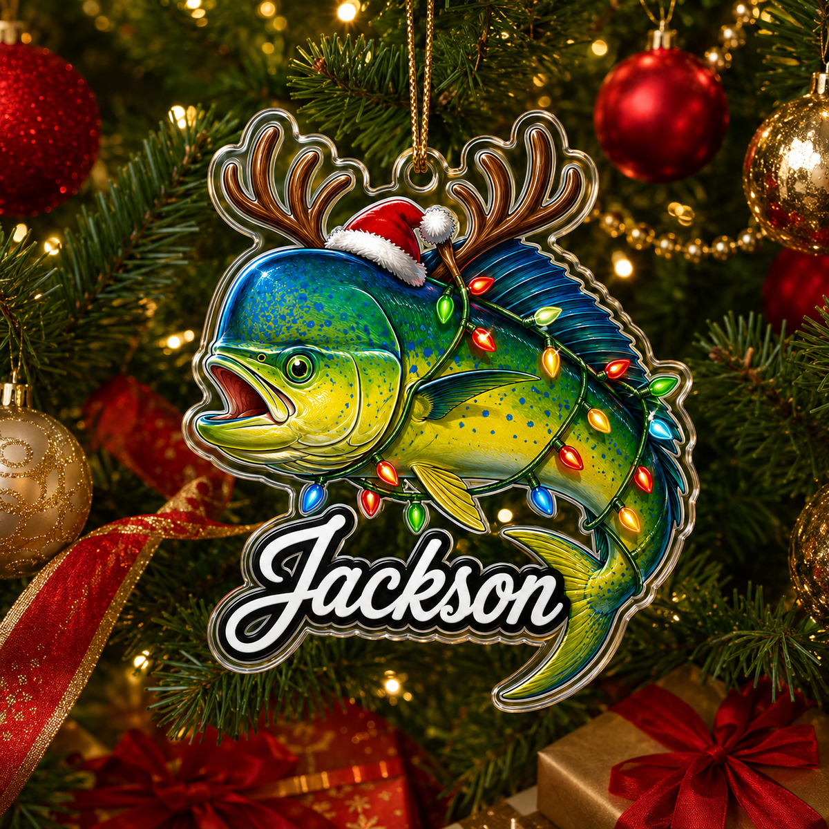 Fishing Christmas Lights Mahi Mahi Acrylic