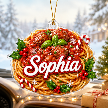 Custom Name Food Acrylic - Spaghetti