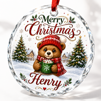 Christmas Glass Animal Bear