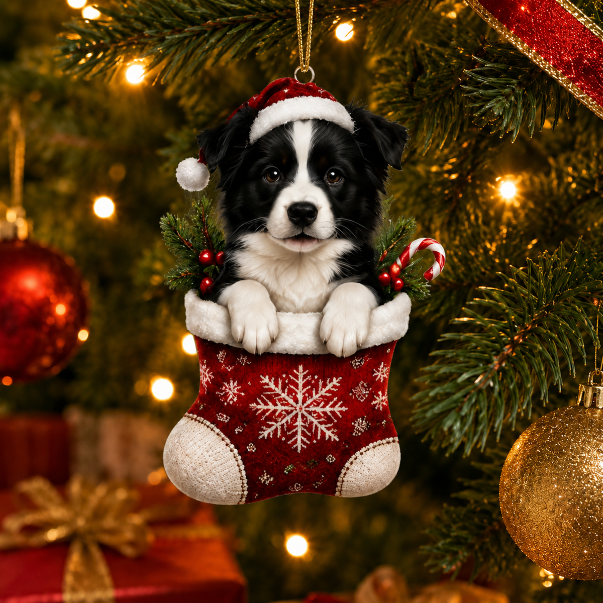 Dog Christmas Socks Border Collie