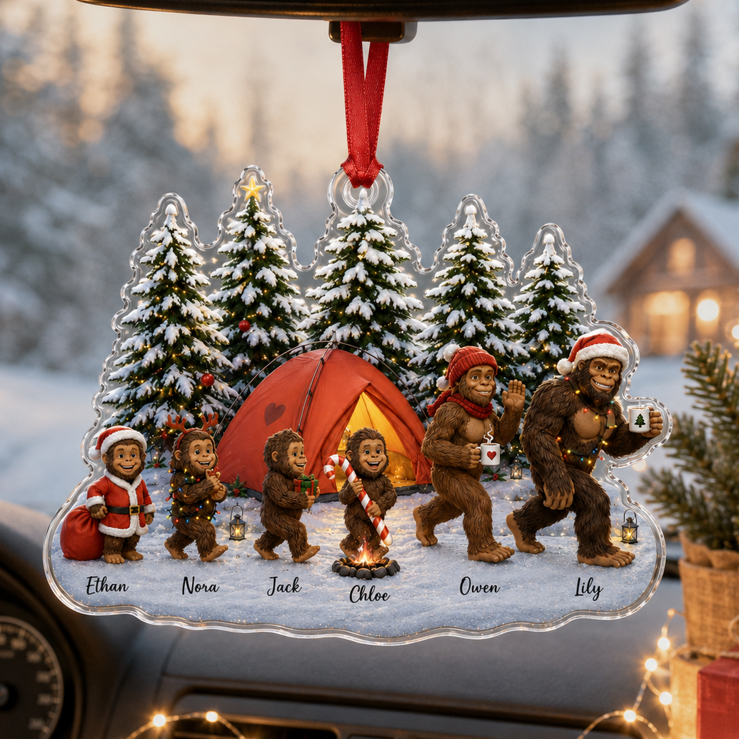 Camping Personalize Acrylic Christmas Gibbon