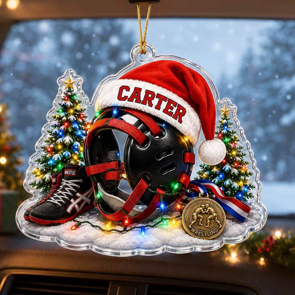 Custom Sports Christmas Acrylic - Wrestling