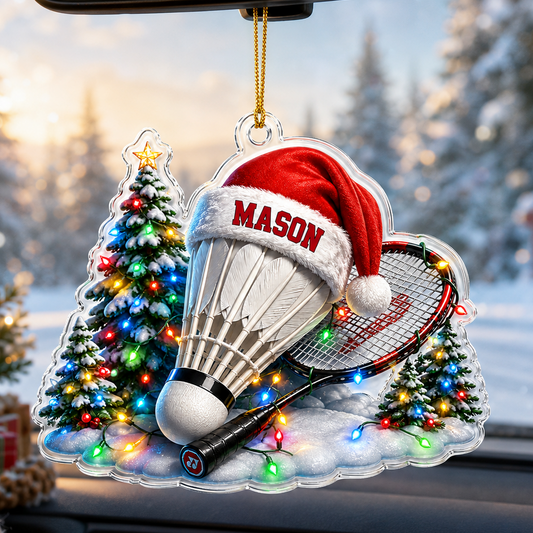 Custom Sports Christmas Acrylic - Badminton