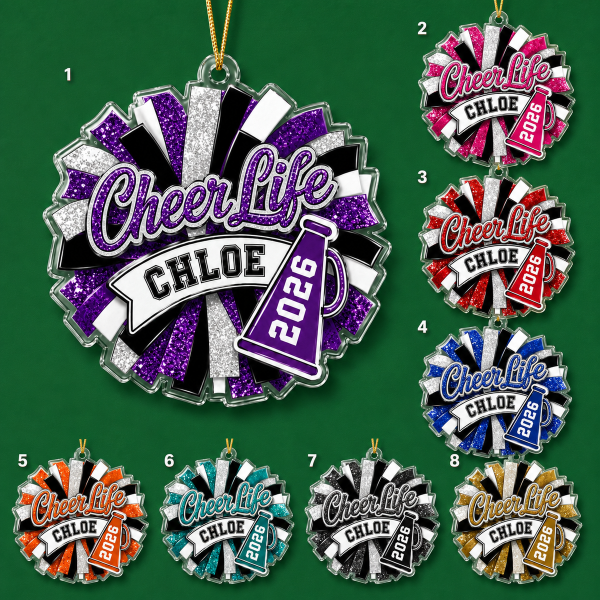 Cheerleading Color Acrylic Style 10