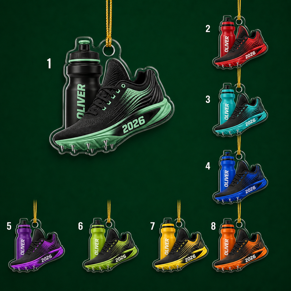 Custom Runner Acrylic - Running Shoes and Bottle