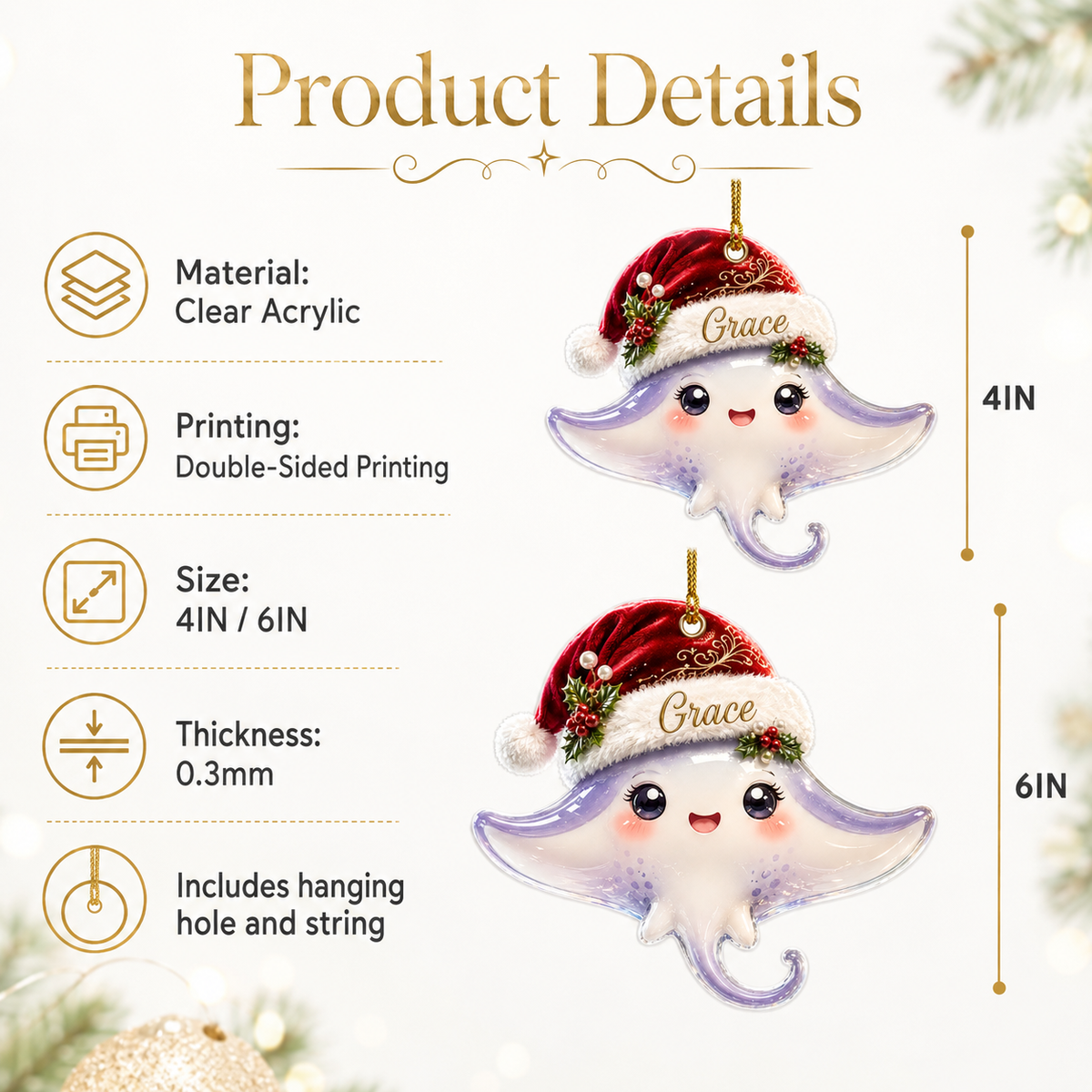 Animal With Santa Hat Manta Ray