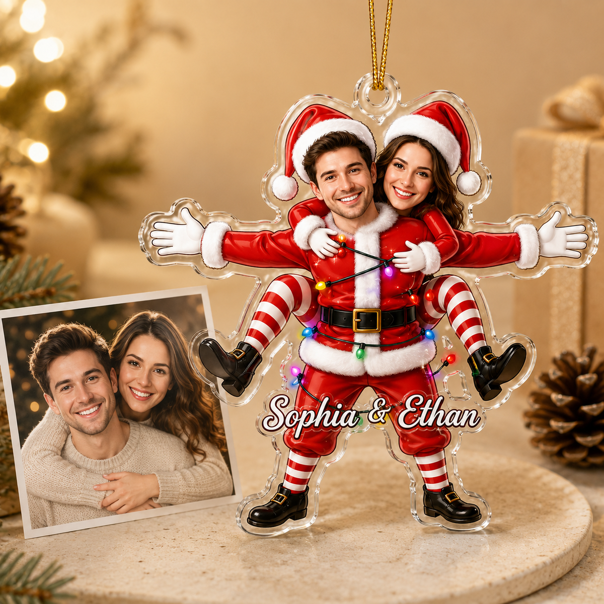 Custom Photo Christmas Santa Couple