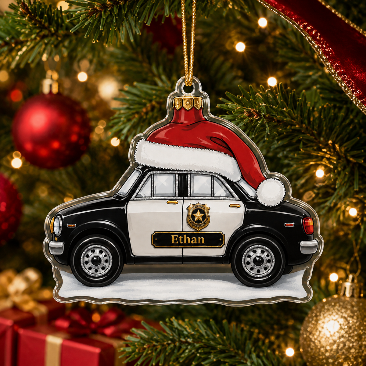 Police Santa hat Car