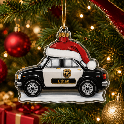 Police Santa hat Car