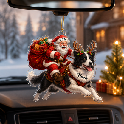 Santa Claus and Dog Border Collie