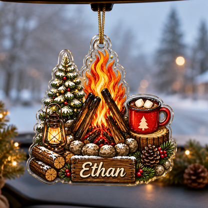 Camping Personalize Acrylic Campfire Winter
