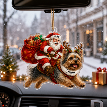 Santa Claus and Dog Yorkie